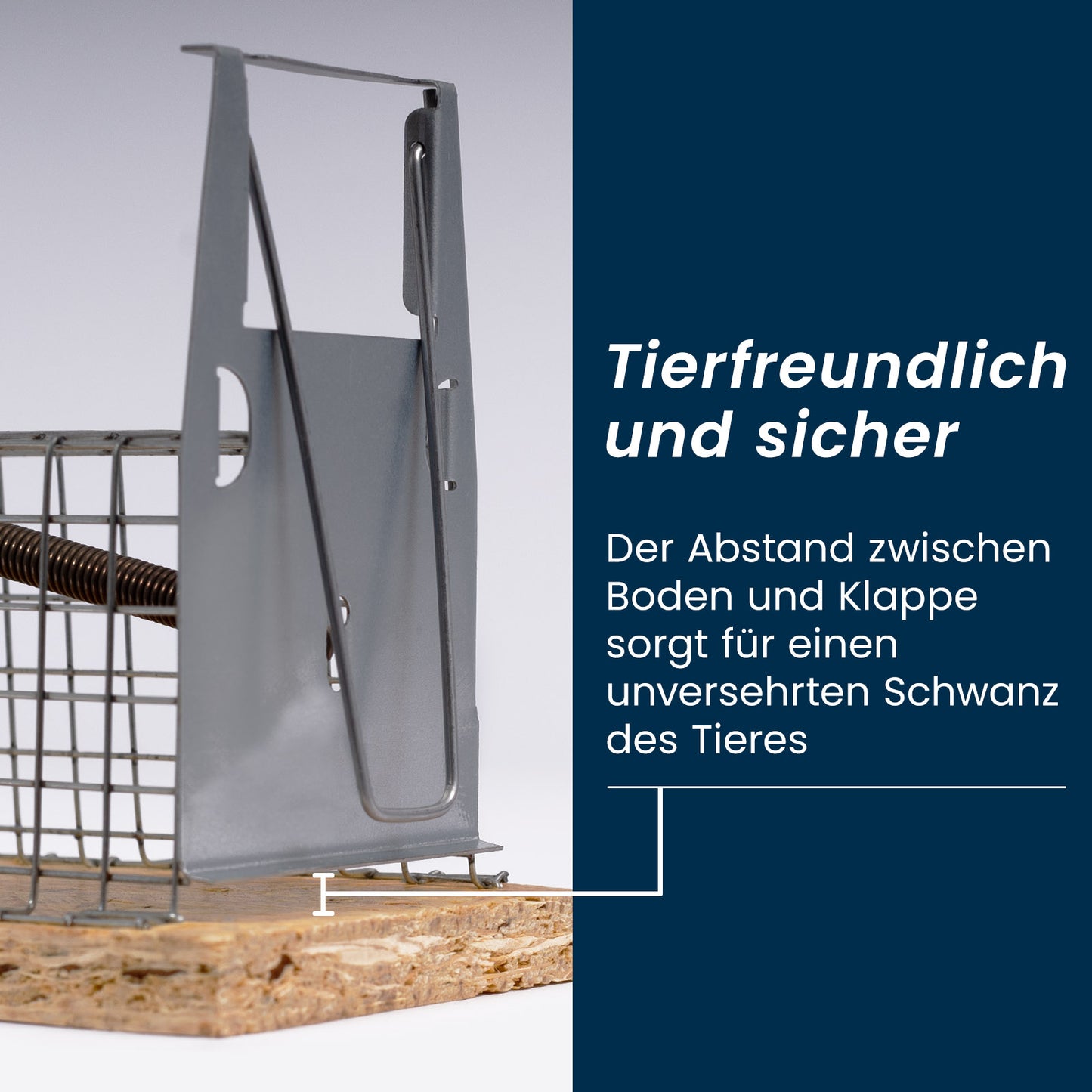 Maus Lebendfalle - Mausefalle tierfreundliche Drahtfalle mit Holzboden
