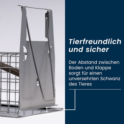 Maus Lebendfalle -  Mausefalle tierfreundliche Drahtfalle aus Stahl